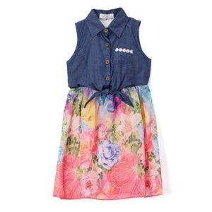 NWT Floral & Navy Chiffon ShirtDress by miniMOCA